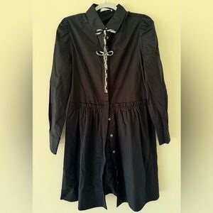 PEARL by Lela Rose Black Dress with Ribbon Accent